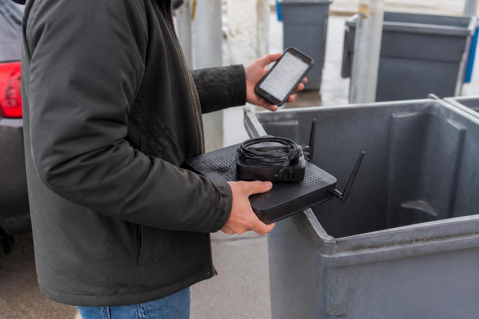 A person dropping off unused devices while cancelling forgotten bills.