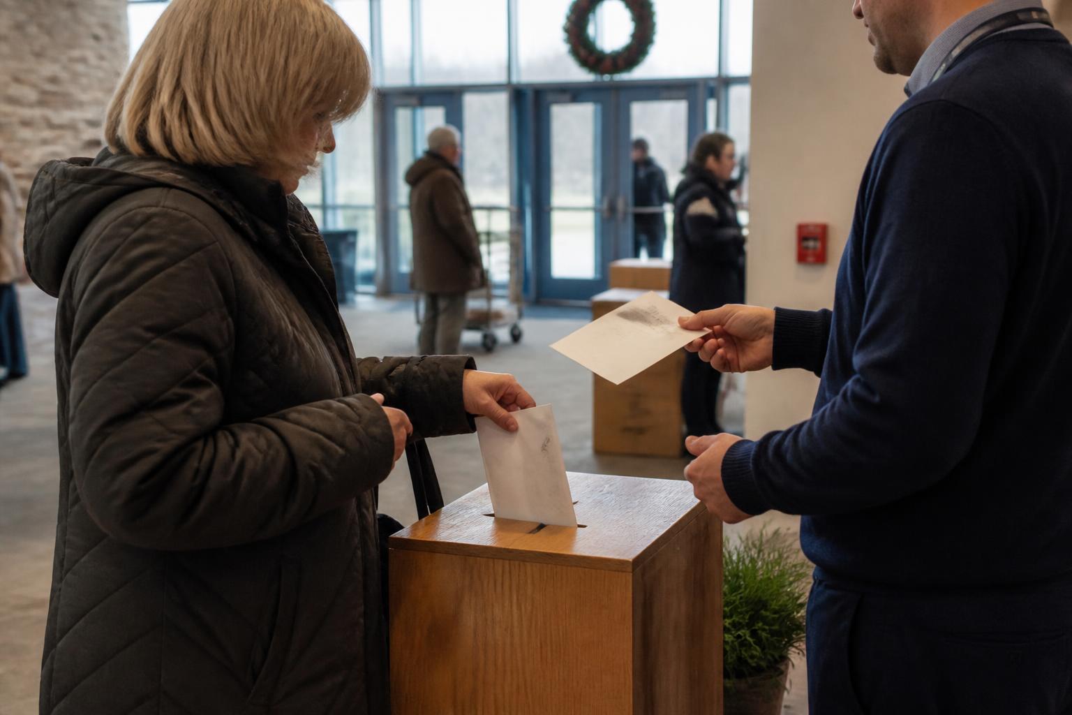 A donor asking for a receipt sleeve while making a year-end donation.