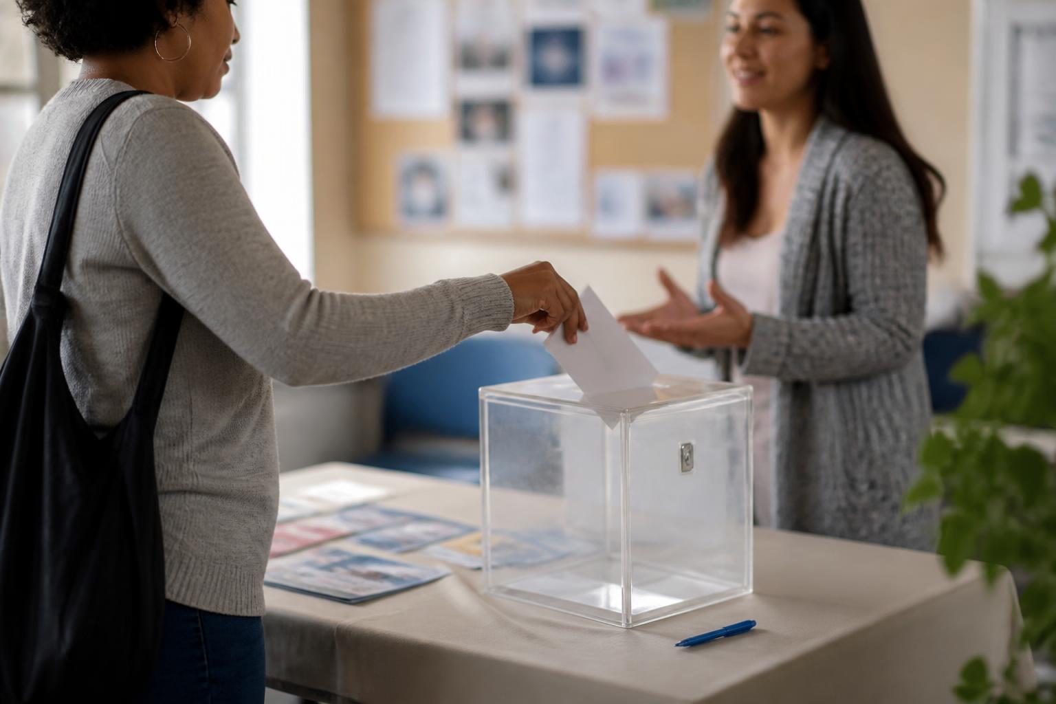 A donor verifying a donation table before giving.