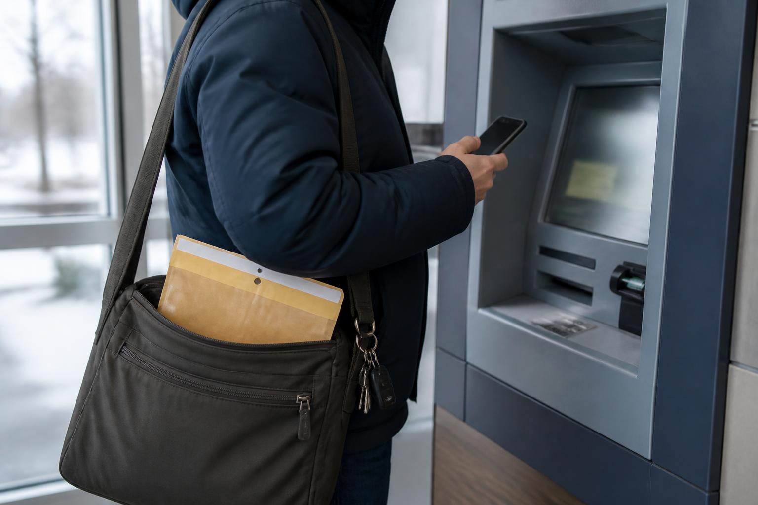 A taxpayer checking an account balance during refund season.